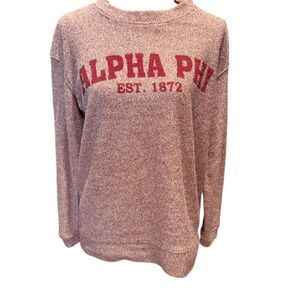 *3/$15 Alpha Phi Maroon Crewneck Sweater Women's Small Standard Long Sleeve